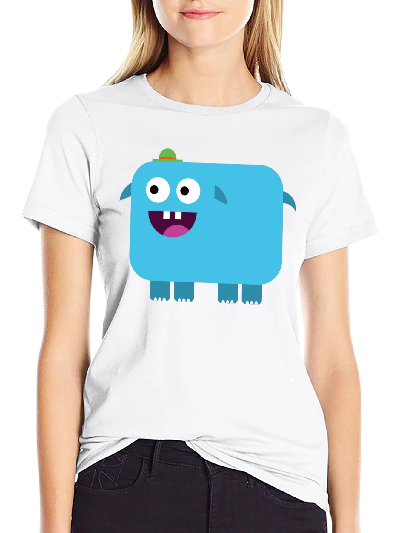 Funky Blue Monster Graphic Tee - Black Unisex T-Shirt