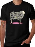 Floral Sheep Graphic T-Shirt - Unique Design