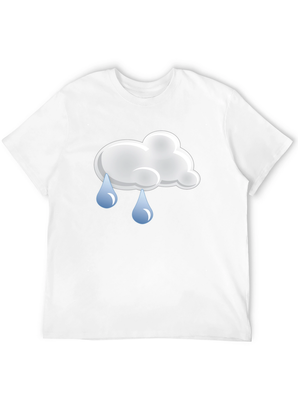 Rainy Day Cloud Graphic Tee - Black Cotton T-Shirt