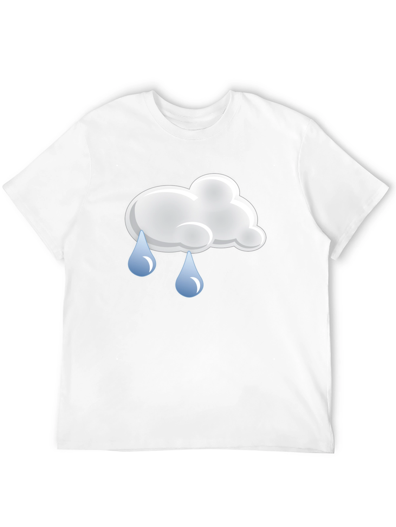 Rainy Day Cloud Graphic Tee - Black Cotton T-Shirt