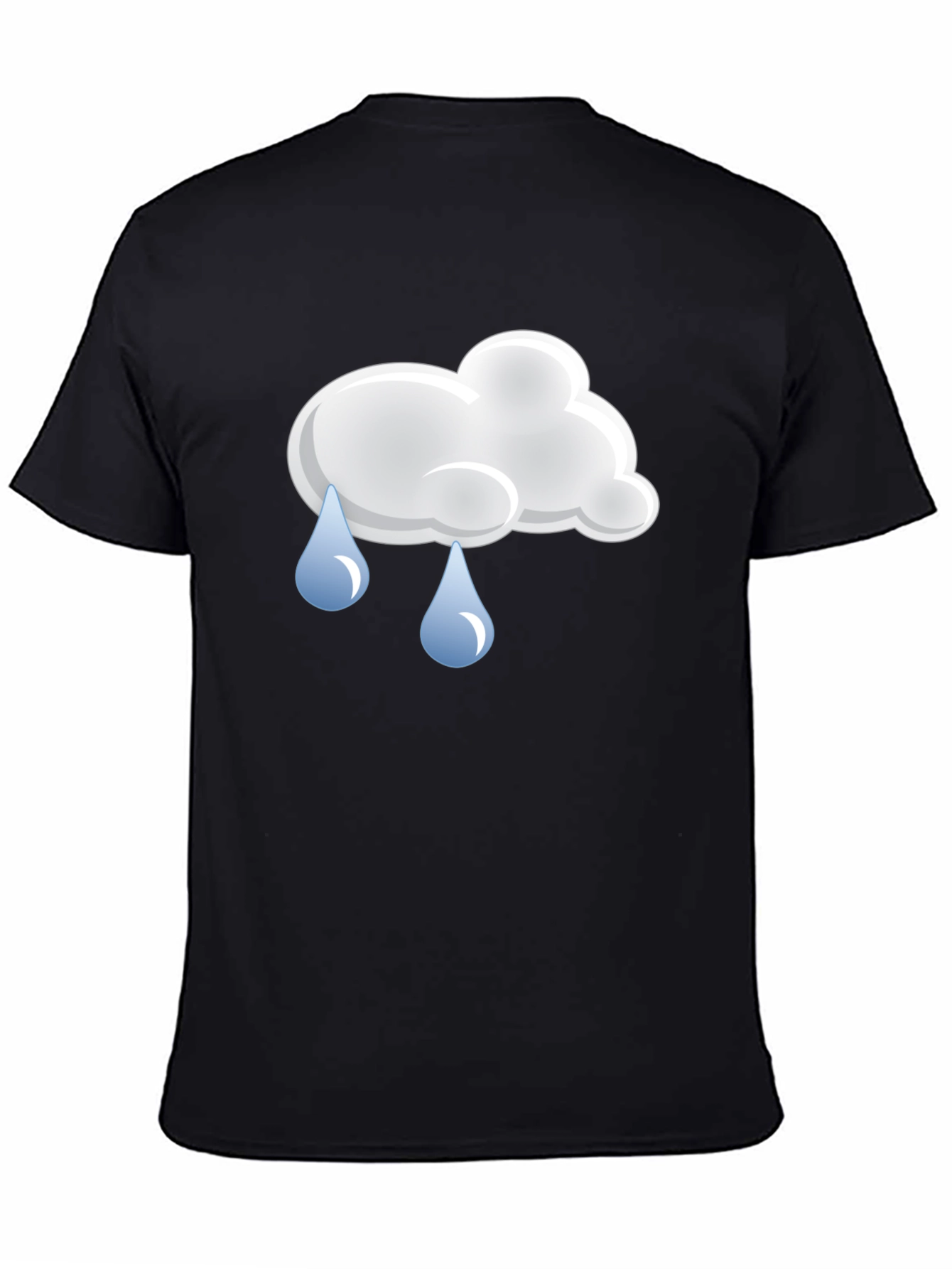 Rainy Day Cloud Graphic Tee - Black Cotton T-Shirt