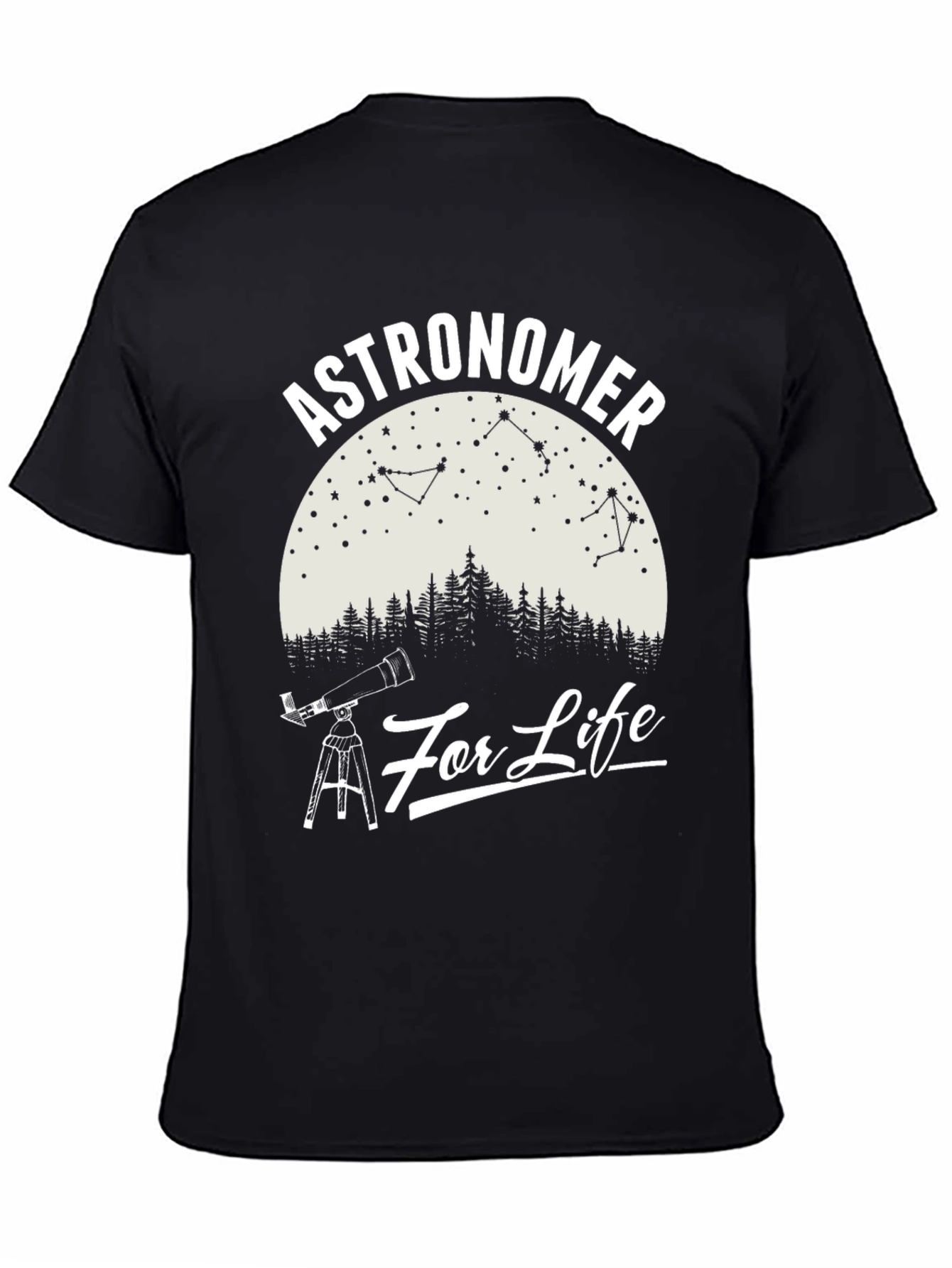 Astronomer For Life Black Graphic T-Shirt