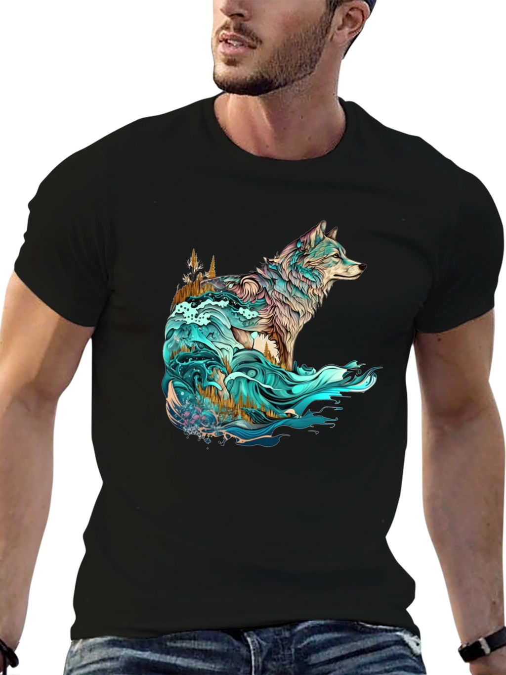 Wolf Nature Graphic T-Shirt