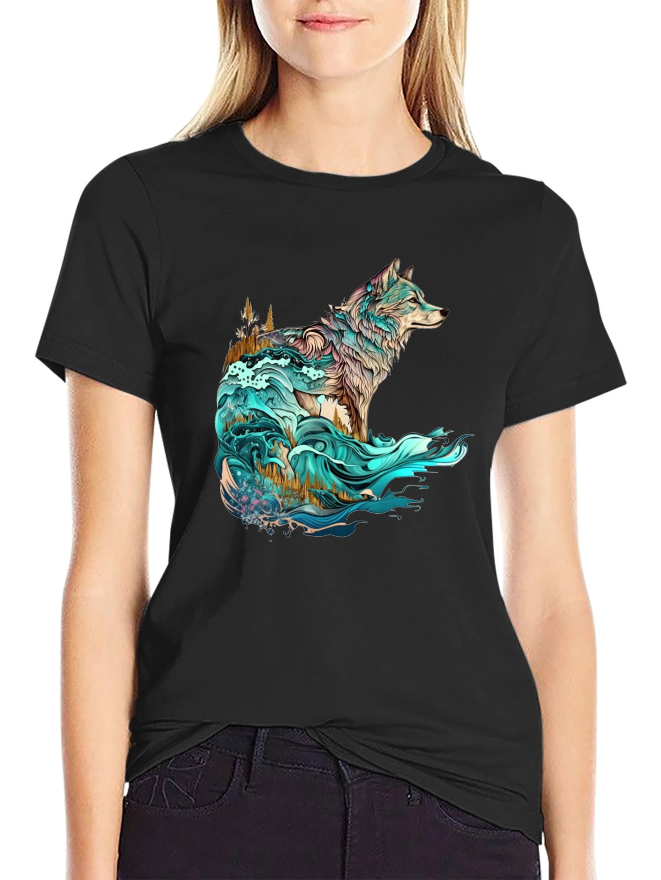 Wolf Nature Graphic T-Shirt