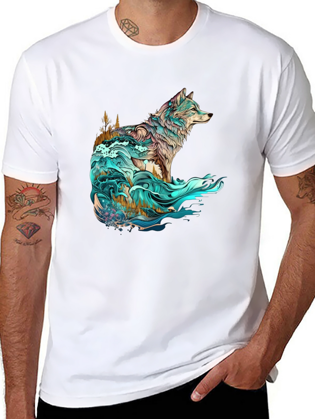 Wolf Nature Graphic T-Shirt