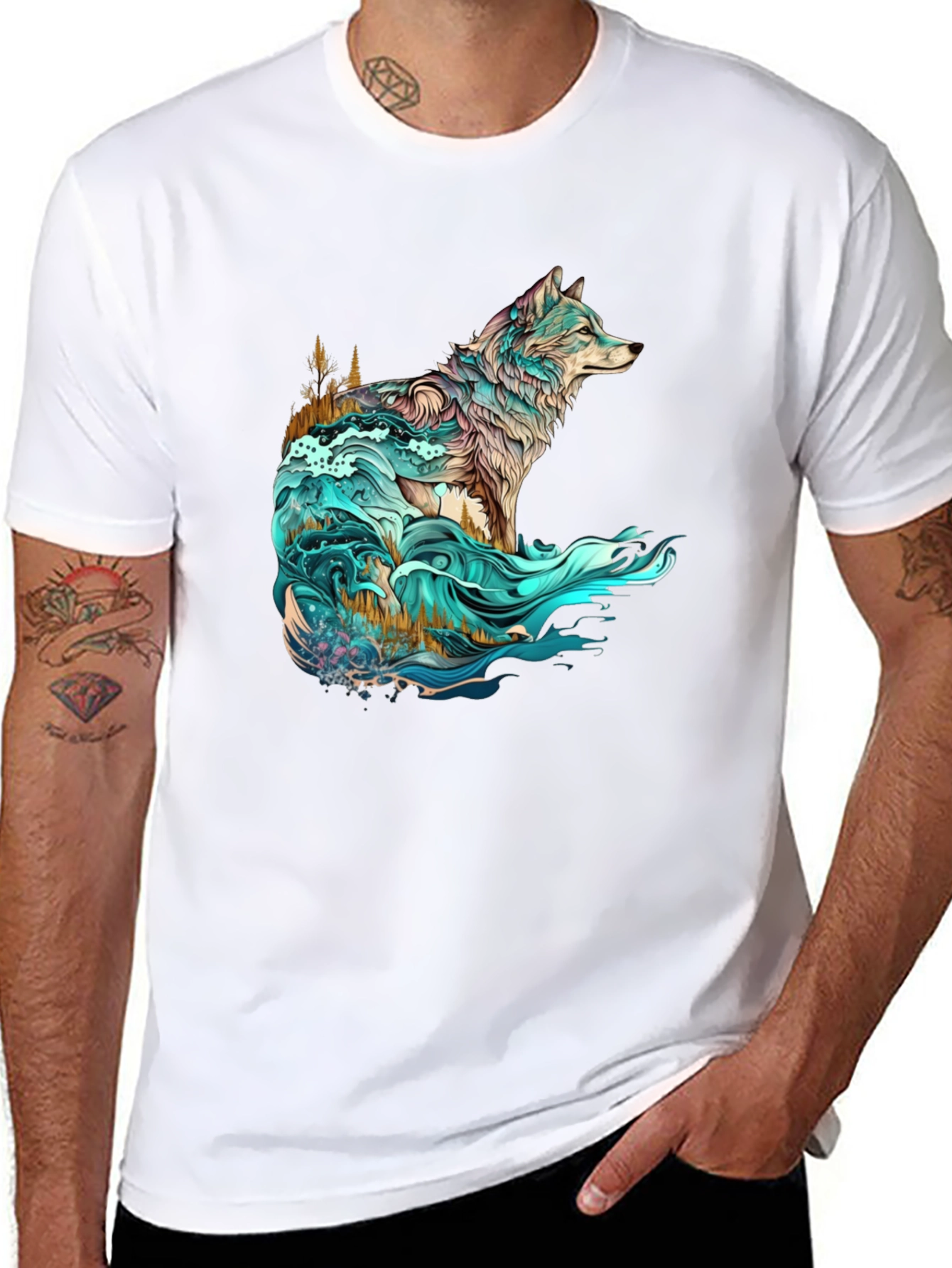 Wolf Nature Graphic T-Shirt