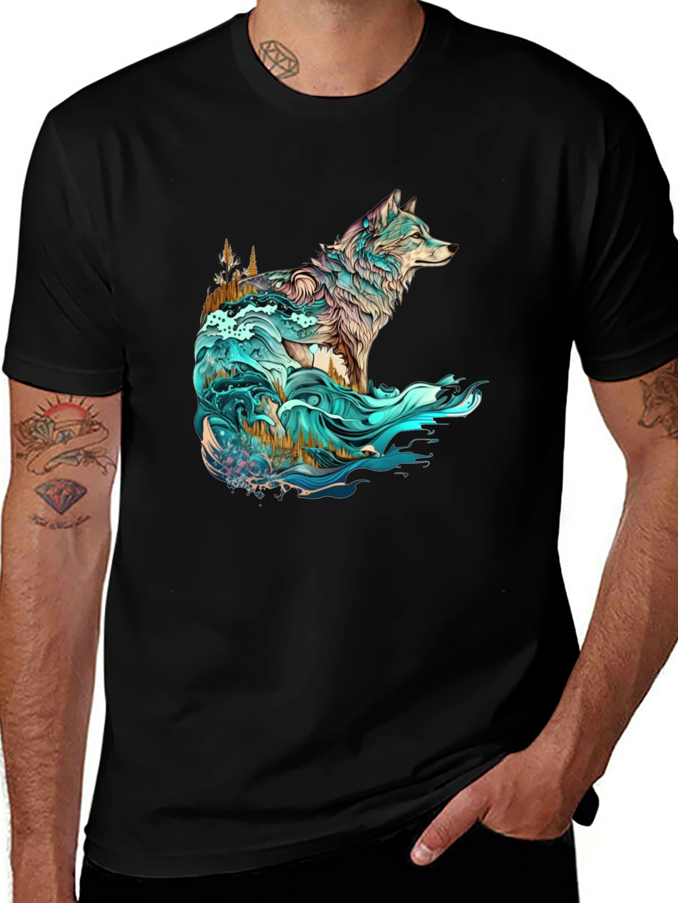 Wolf Nature Graphic T-Shirt