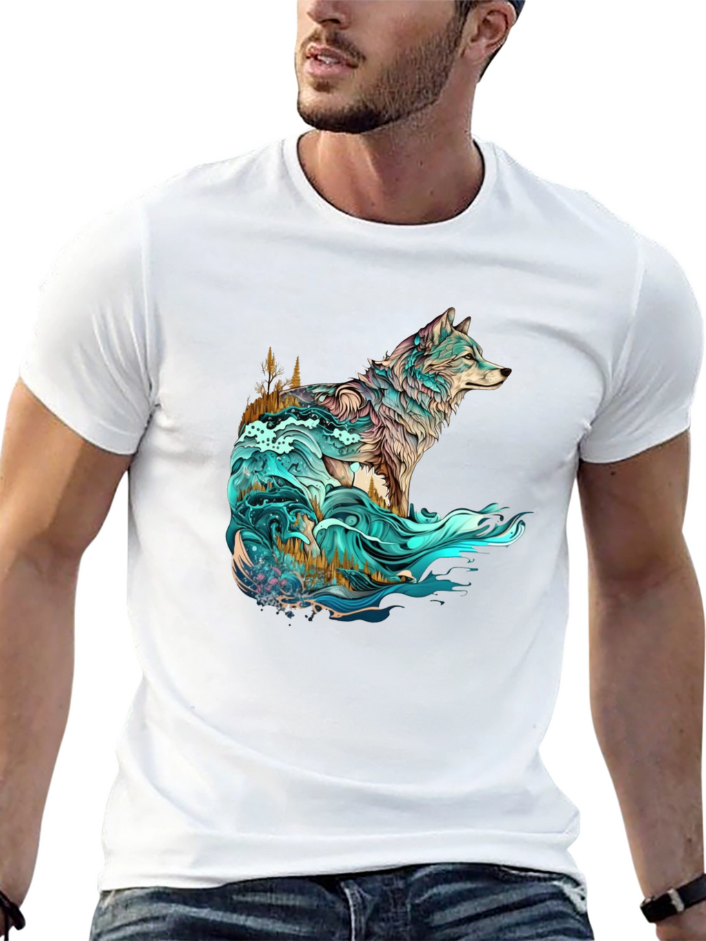 Wolf Nature Graphic T-Shirt