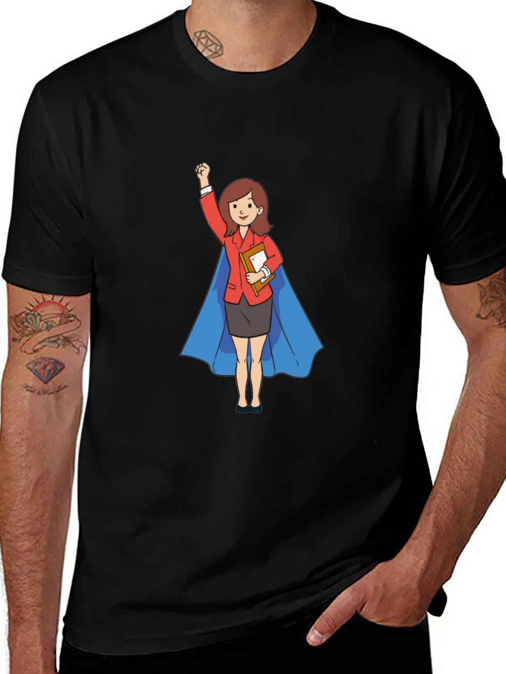 Super Teacher Hero T-Shirt - Black