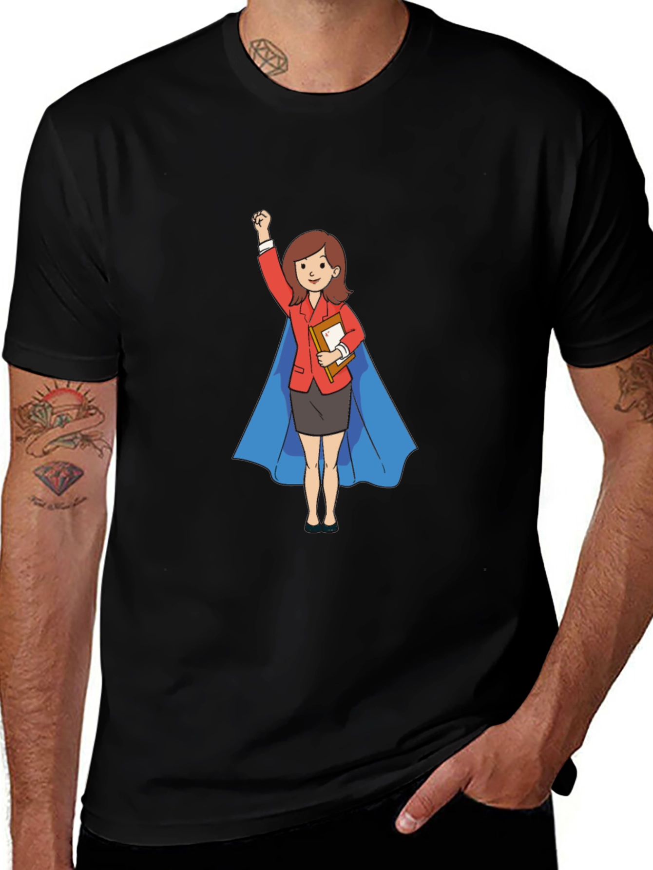 Super Teacher Hero T-Shirt - Black