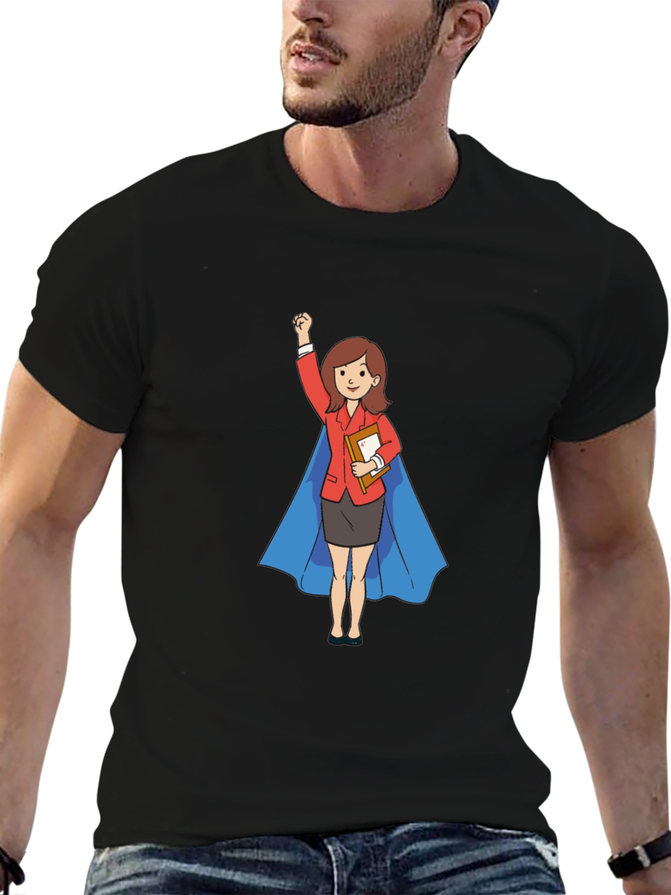 Super Teacher Hero T-Shirt - Black
