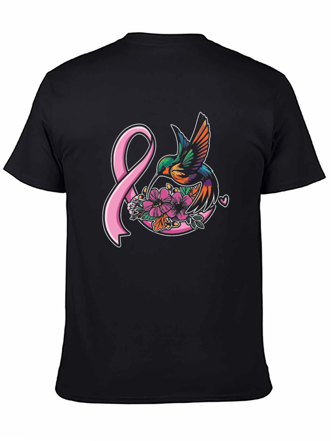 Hummingbird & Pink Ribbon Graphic T-Shirt