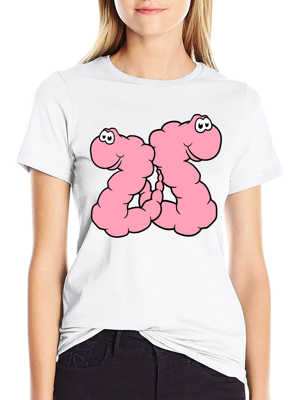 Funny Worms Black T-Shirt