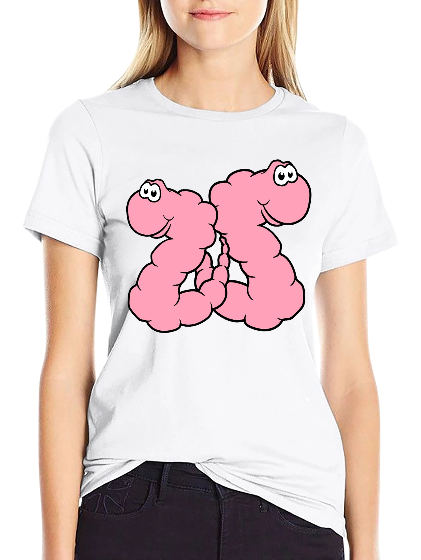 Funny Worms Black T-Shirt