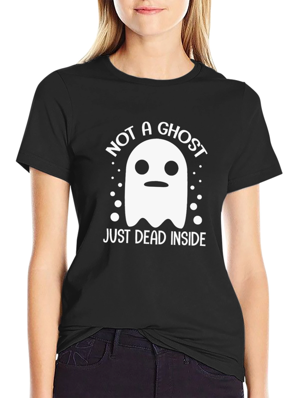 Not A Ghost Just Dead Inside Funny Halloween T-Shirt