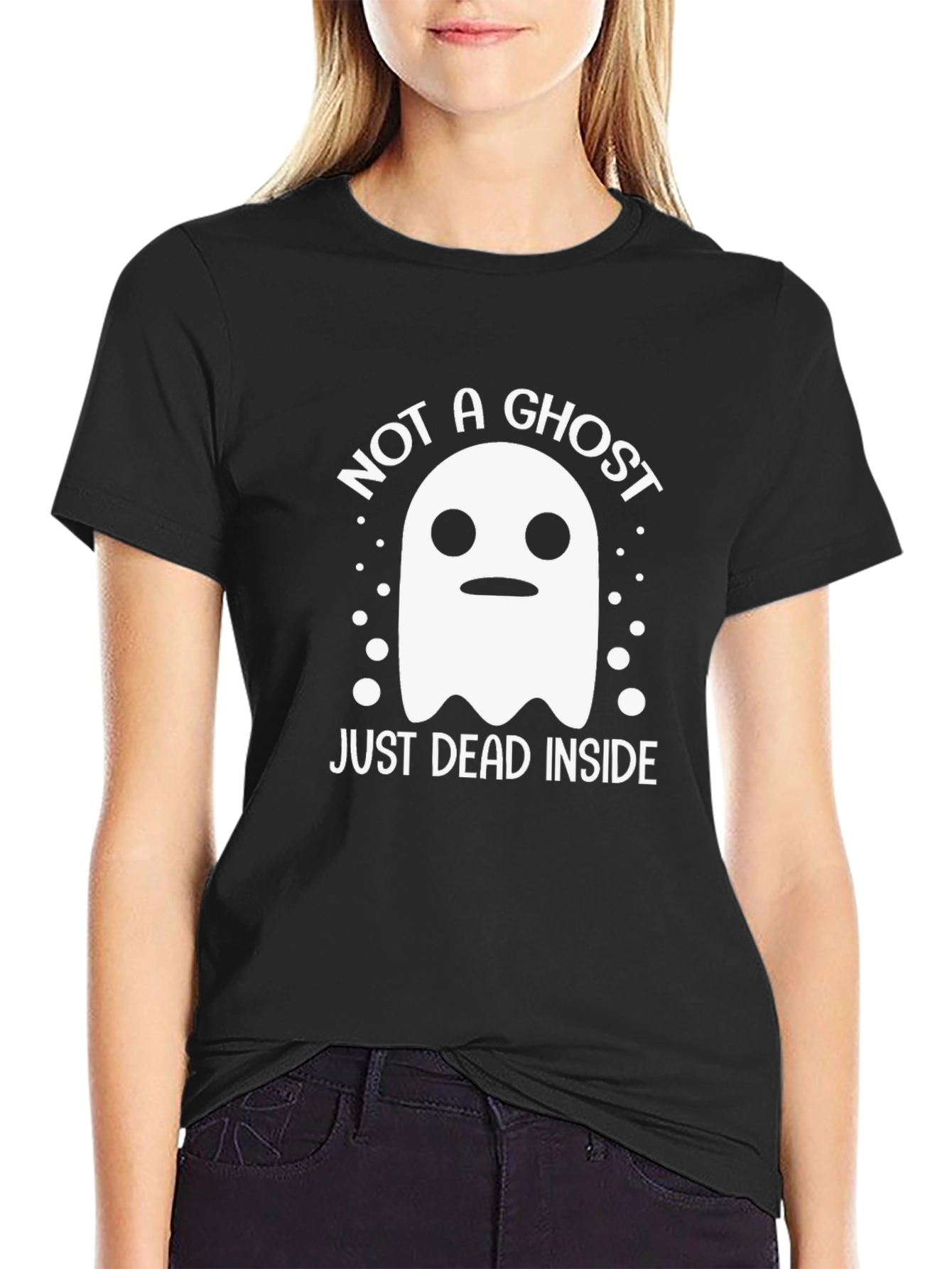 Not A Ghost Just Dead Inside Funny Halloween T-Shirt