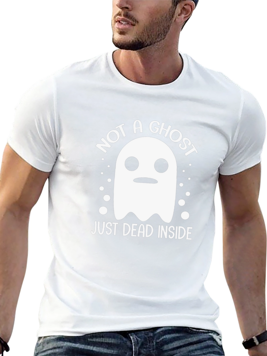 Not A Ghost Just Dead Inside Funny Halloween T-Shirt