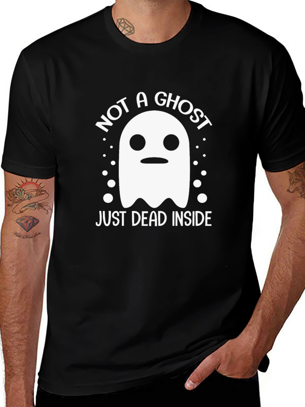 Not A Ghost Just Dead Inside Funny Halloween T-Shirt
