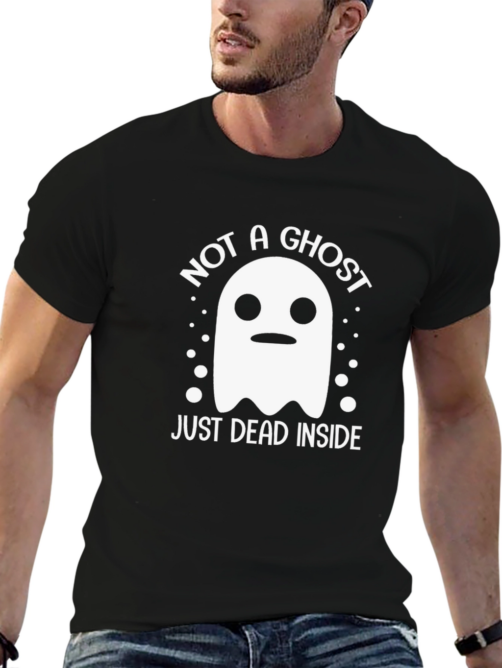 Not A Ghost Just Dead Inside Funny Halloween T-Shirt