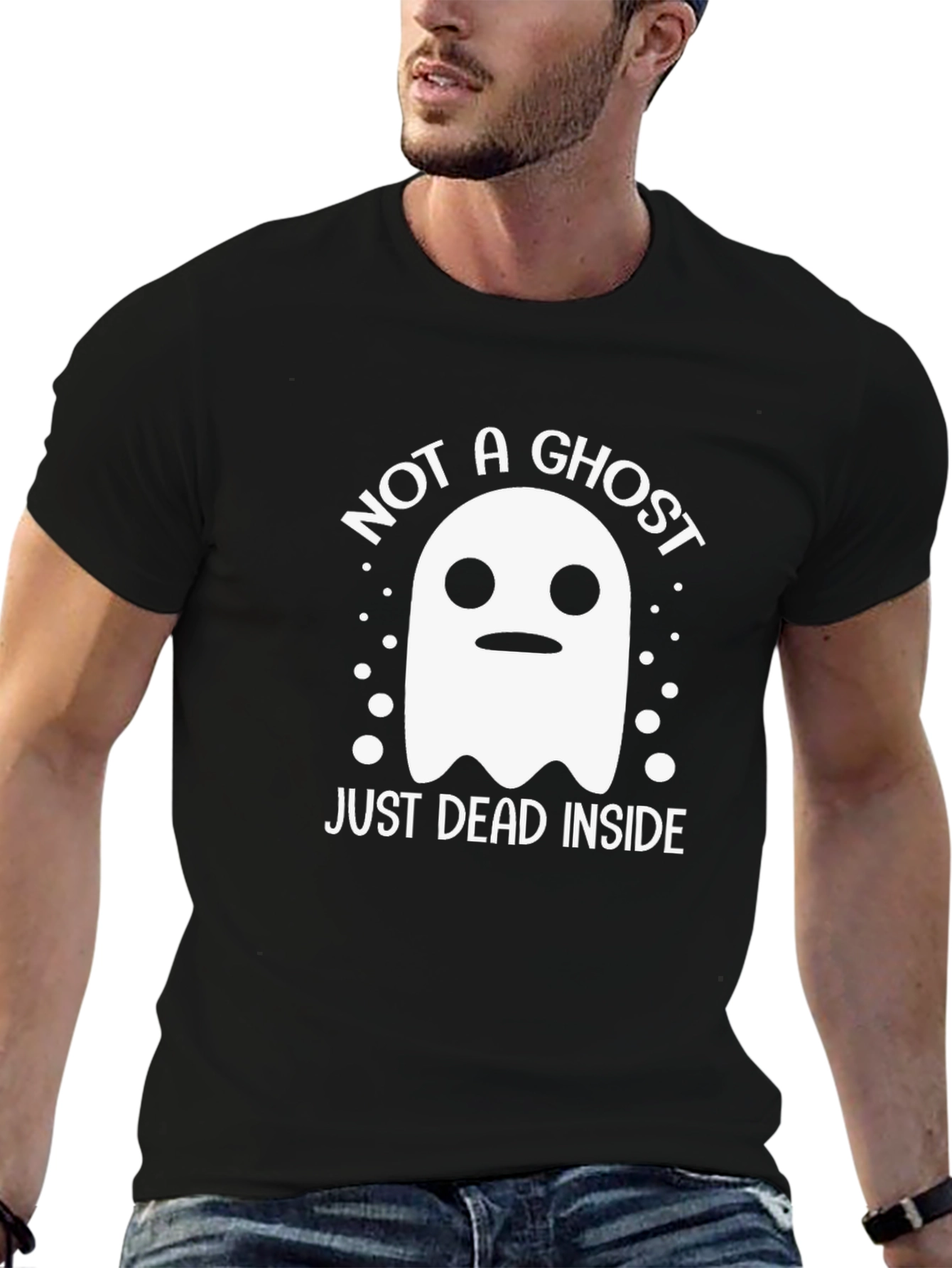 Not A Ghost Just Dead Inside Funny Halloween T-Shirt