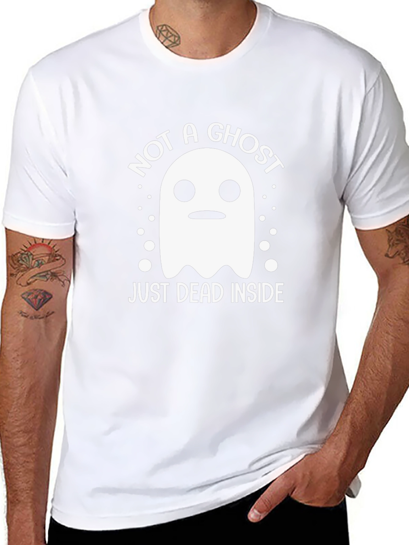Not A Ghost Just Dead Inside Funny Halloween T-Shirt