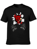Mens Black Graphic Tee - Red Devil Claw Design