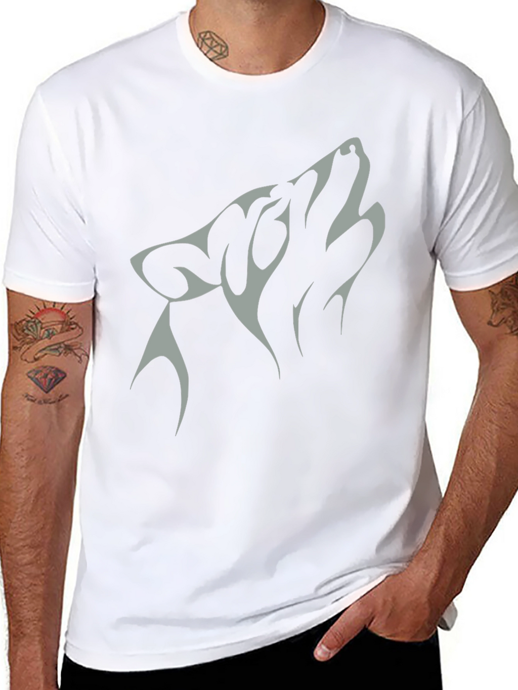 Wolf Graphic Tee - Black Cotton Blend