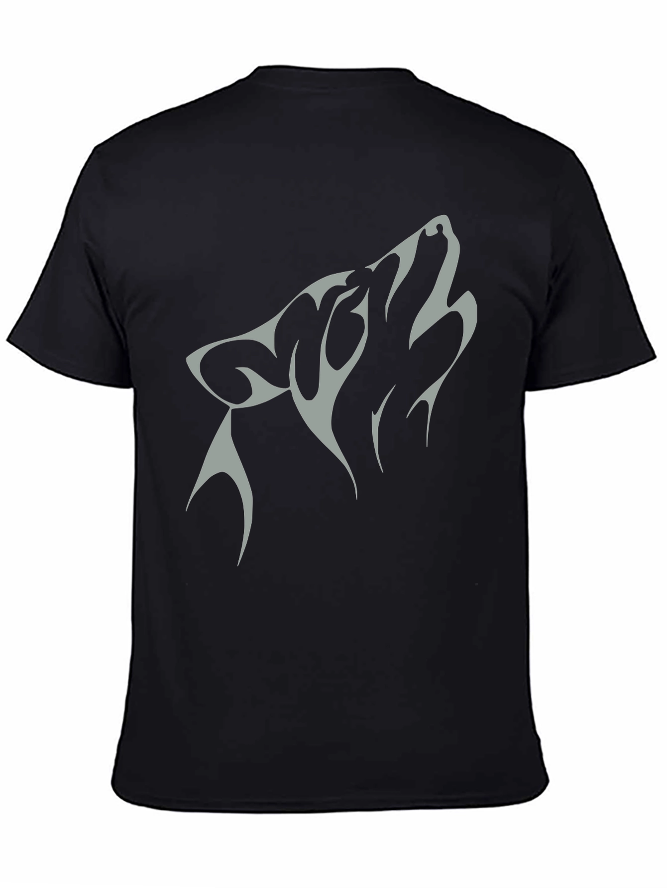 Wolf Graphic Tee - Black Cotton Blend