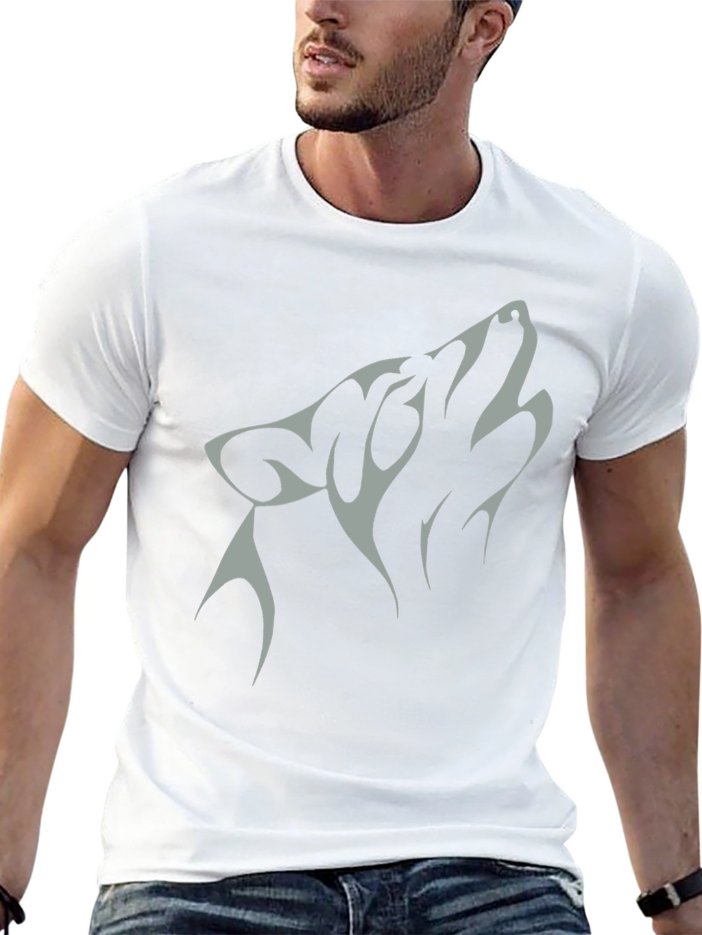 Wolf Graphic Tee - Black Cotton Blend