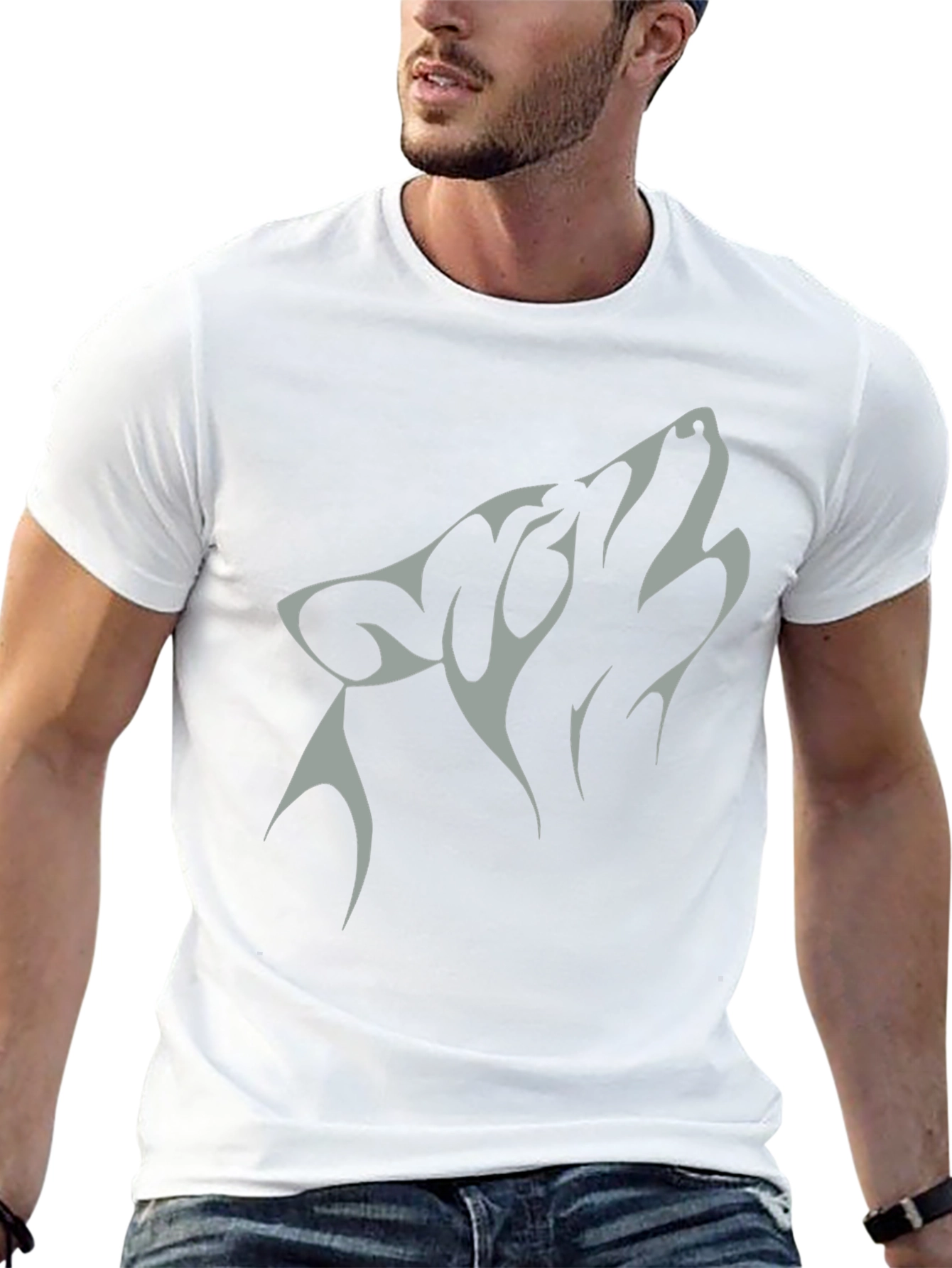 Wolf Graphic Tee - Black Cotton Blend