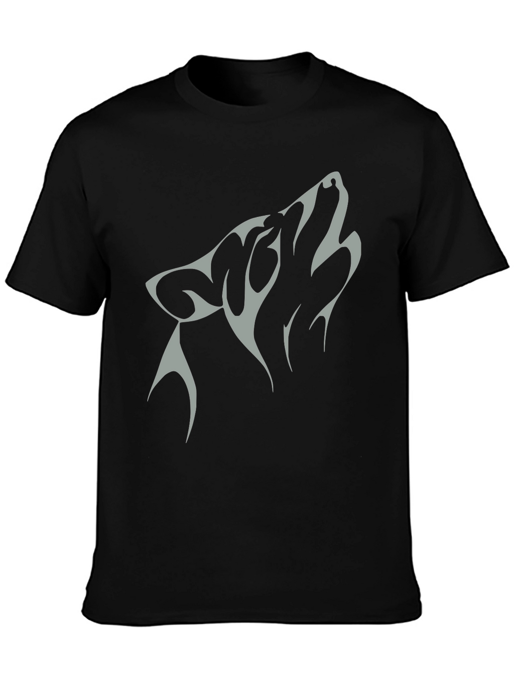 Wolf Graphic Tee - Black Cotton Blend