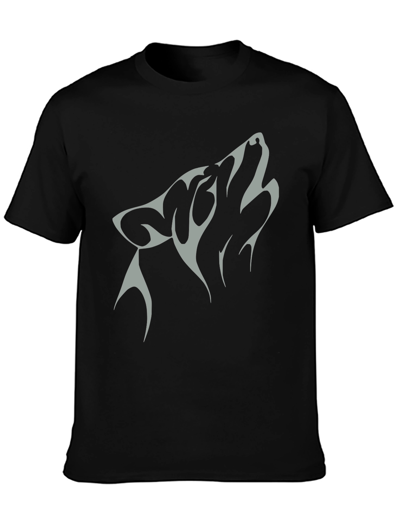 Wolf Graphic Tee - Black Cotton Blend
