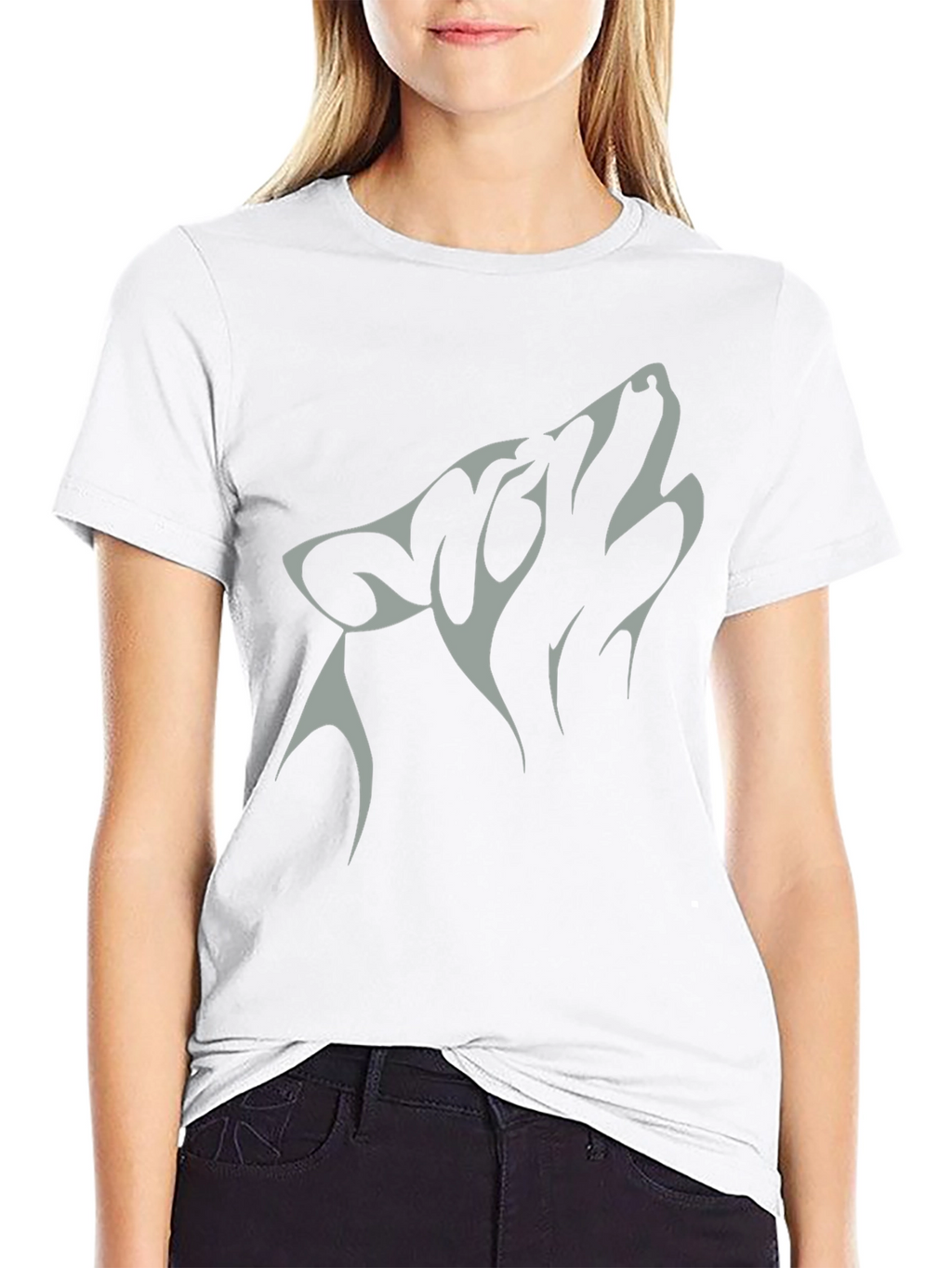 Wolf Graphic Tee - Black Cotton Blend