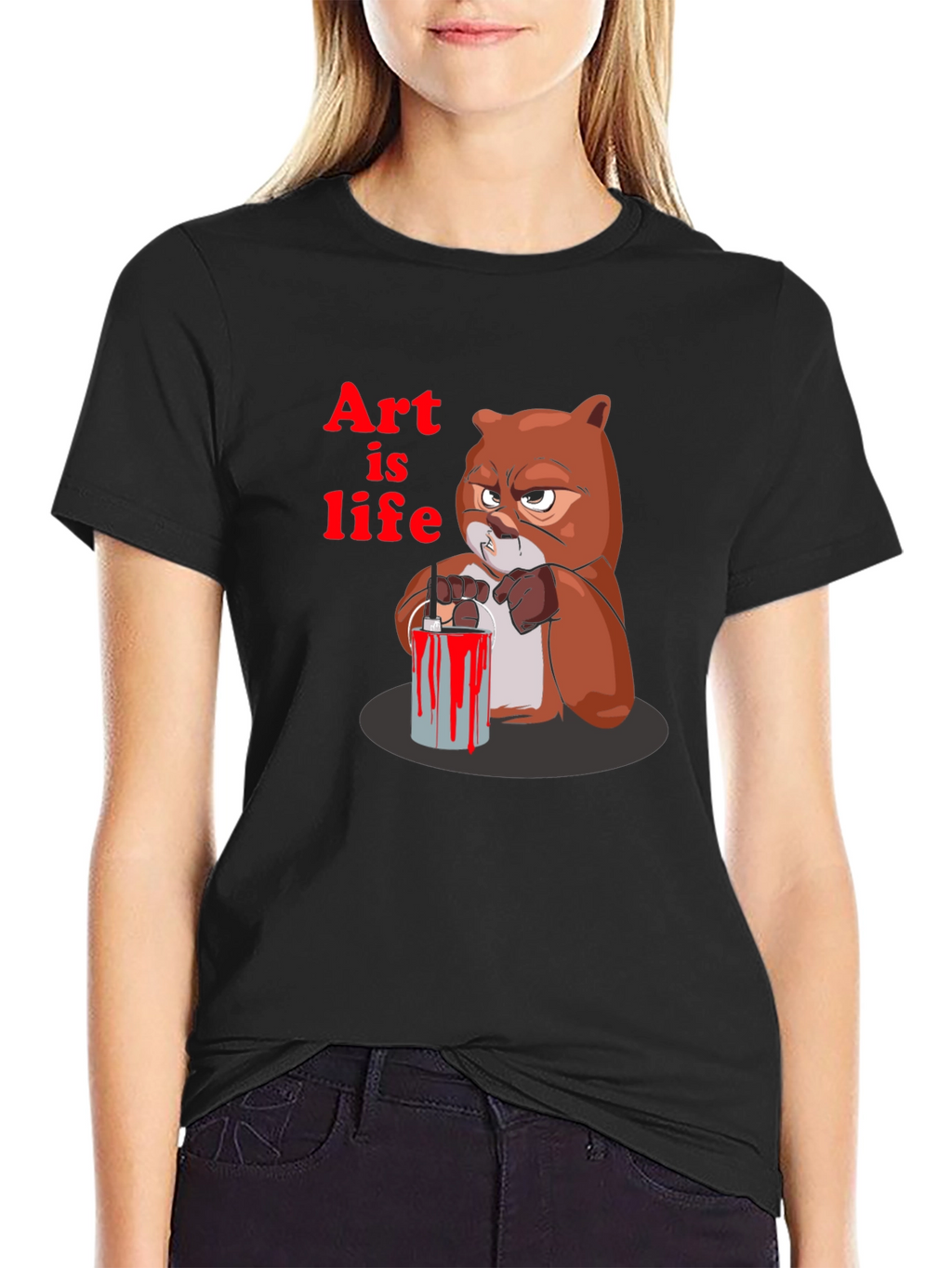 Art is Life Graphic Print Crew Neck T-Shirt