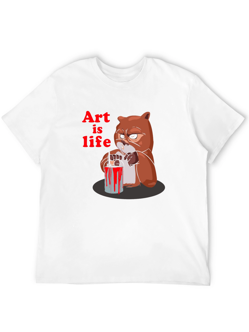Art is Life Graphic Print Crew Neck T-Shirt