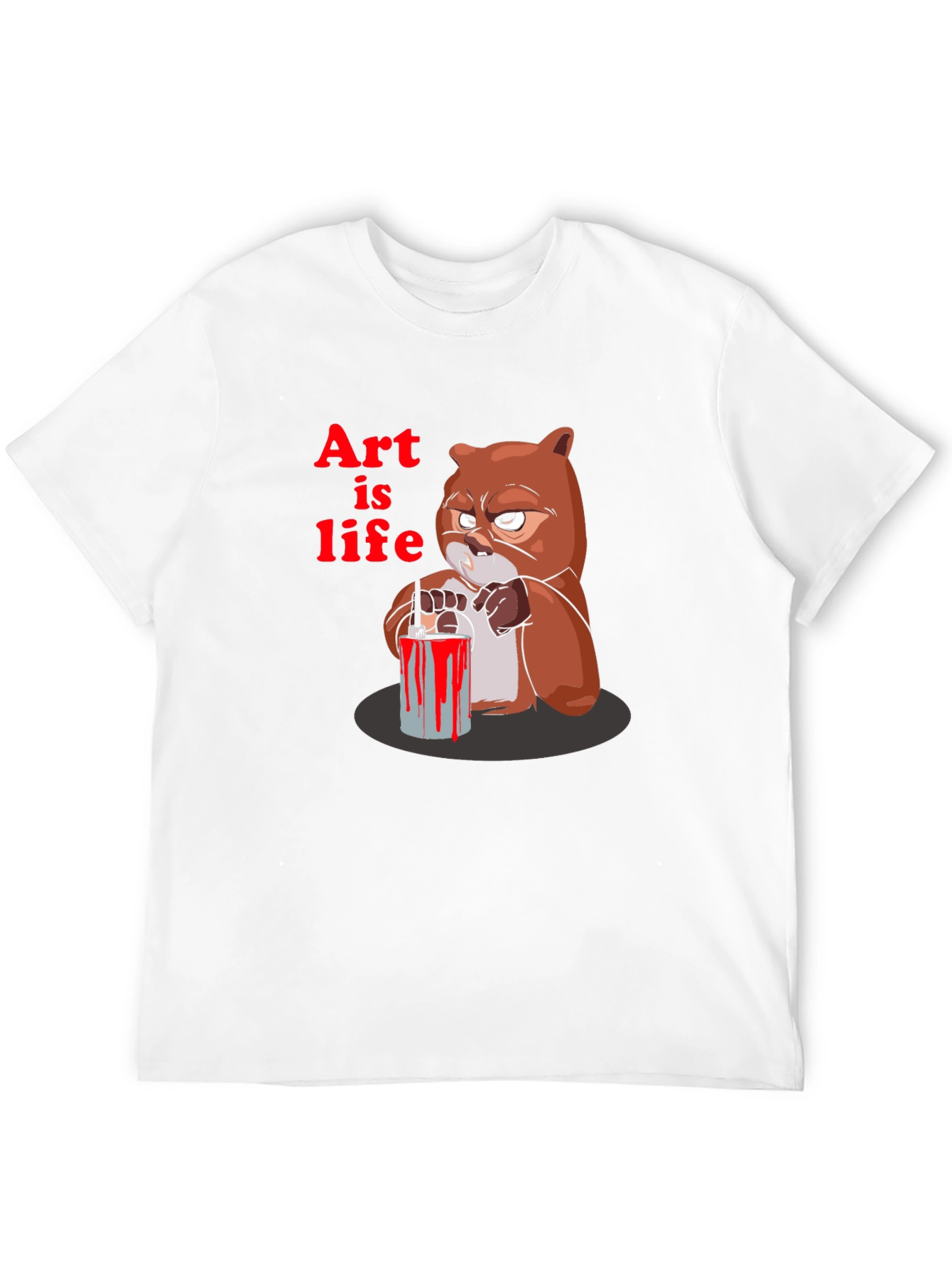Art is Life Graphic Print Crew Neck T-Shirt