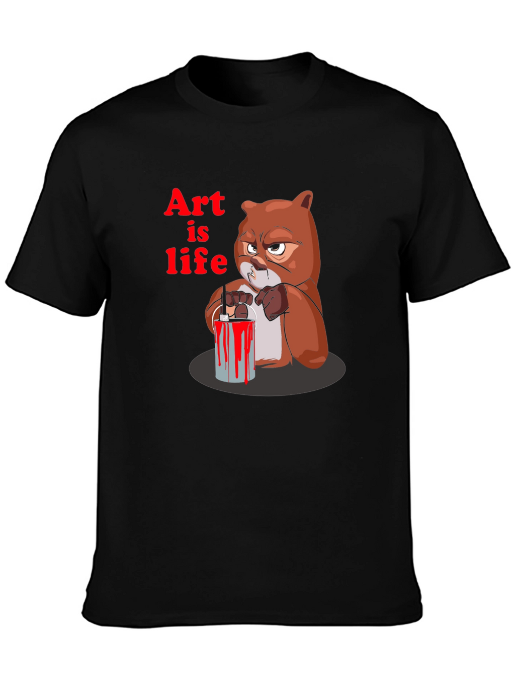 Art is Life Graphic Print Crew Neck T-Shirt