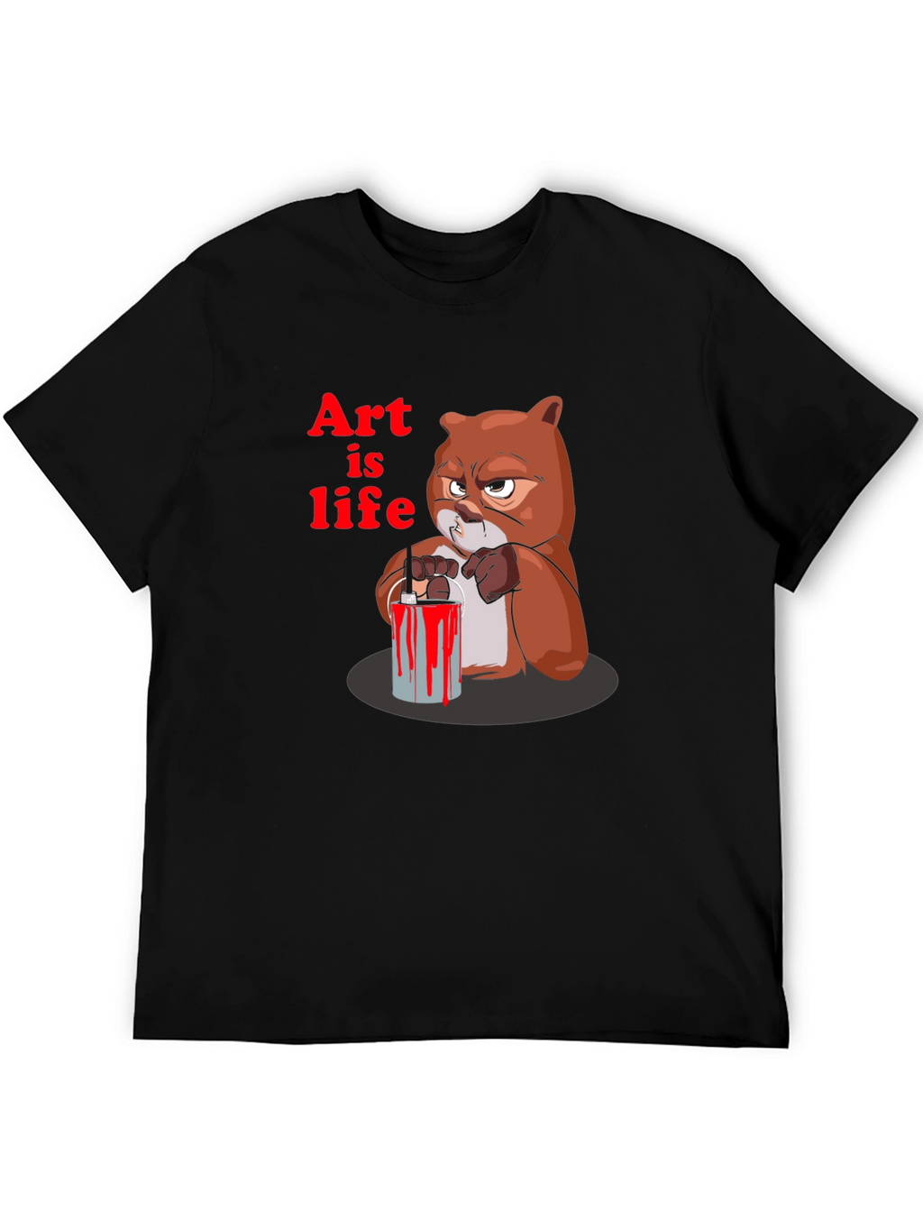 Art is Life Graphic Print Crew Neck T-Shirt