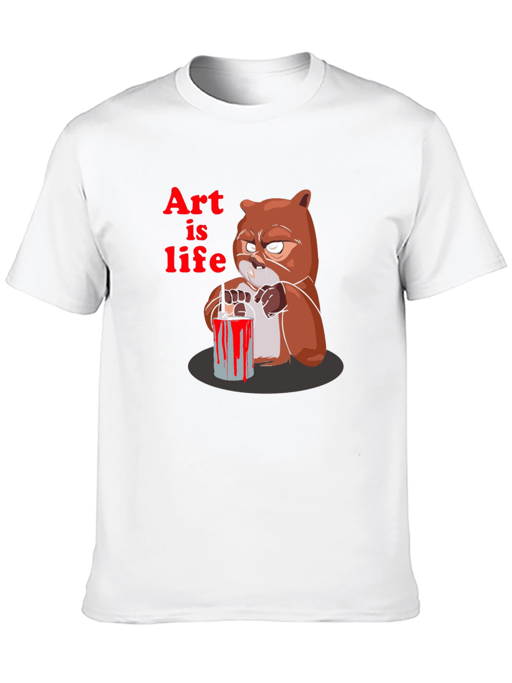Art is Life Graphic Print Crew Neck T-Shirt
