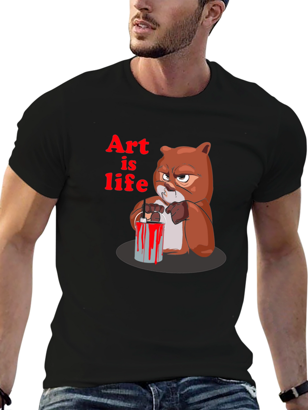 Art is Life Graphic Print Crew Neck T-Shirt