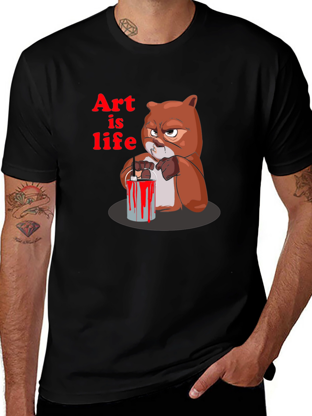 Art is Life Graphic Print Crew Neck T-Shirt