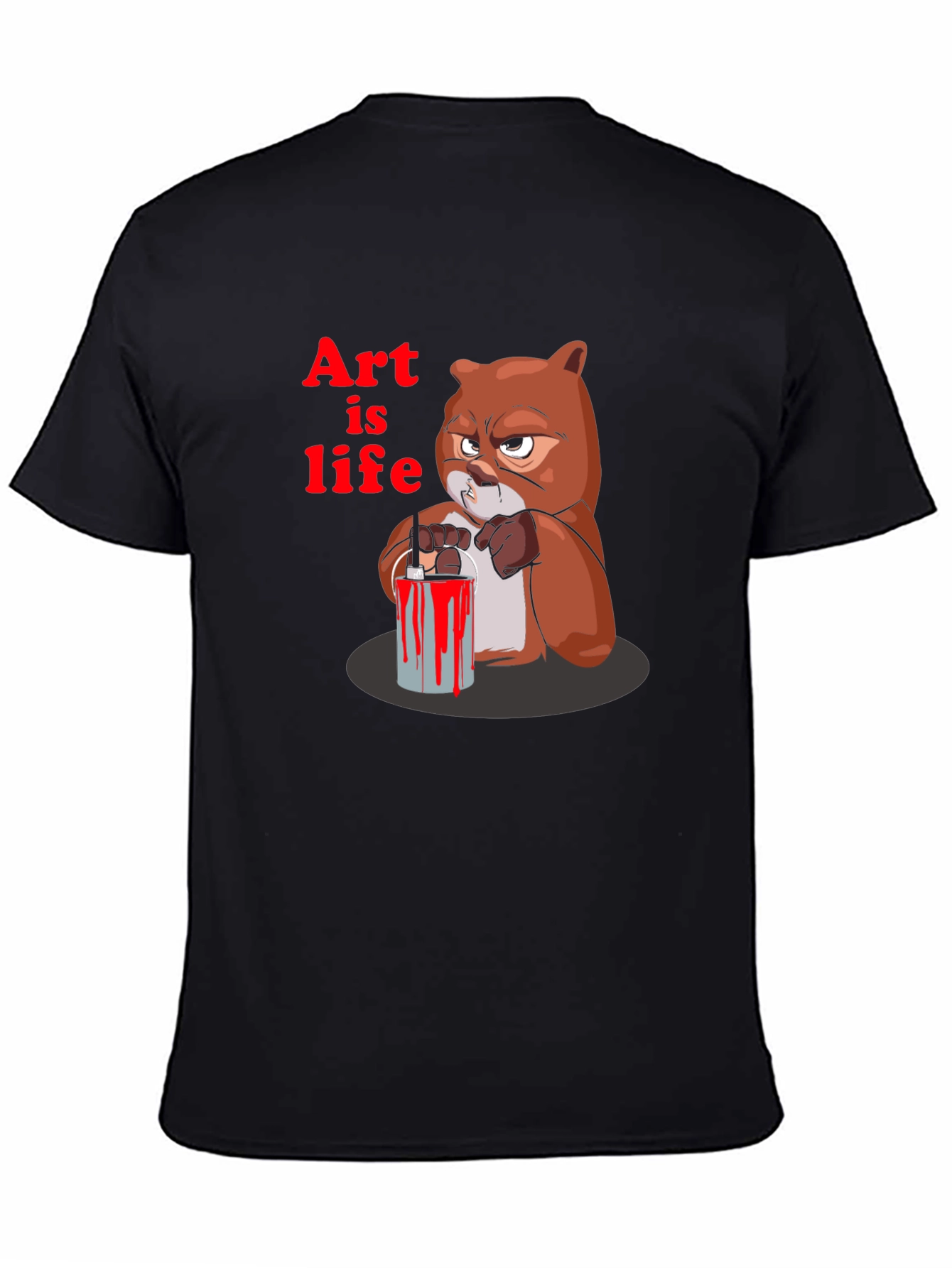 Art is Life Graphic Print Crew Neck T-Shirt
