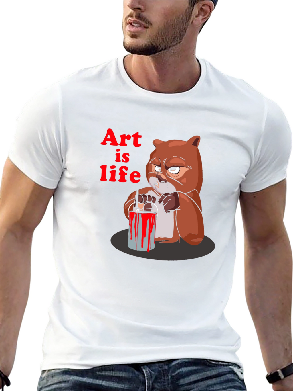 Art is Life Graphic Print Crew Neck T-Shirt