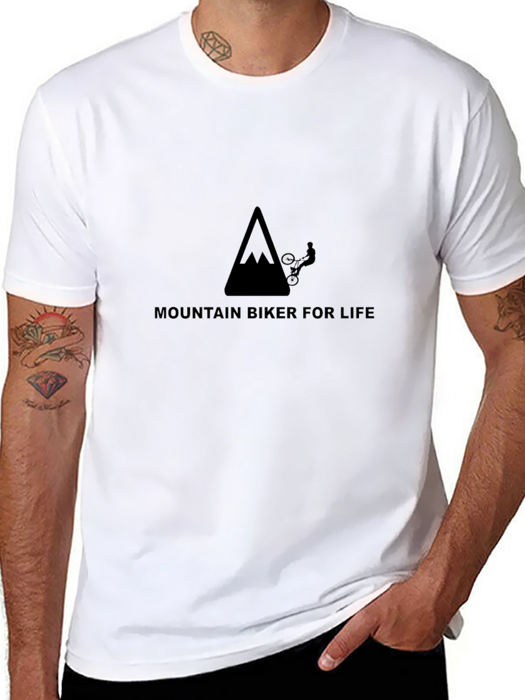 Mountain Biker for Life Black Graphic Tee