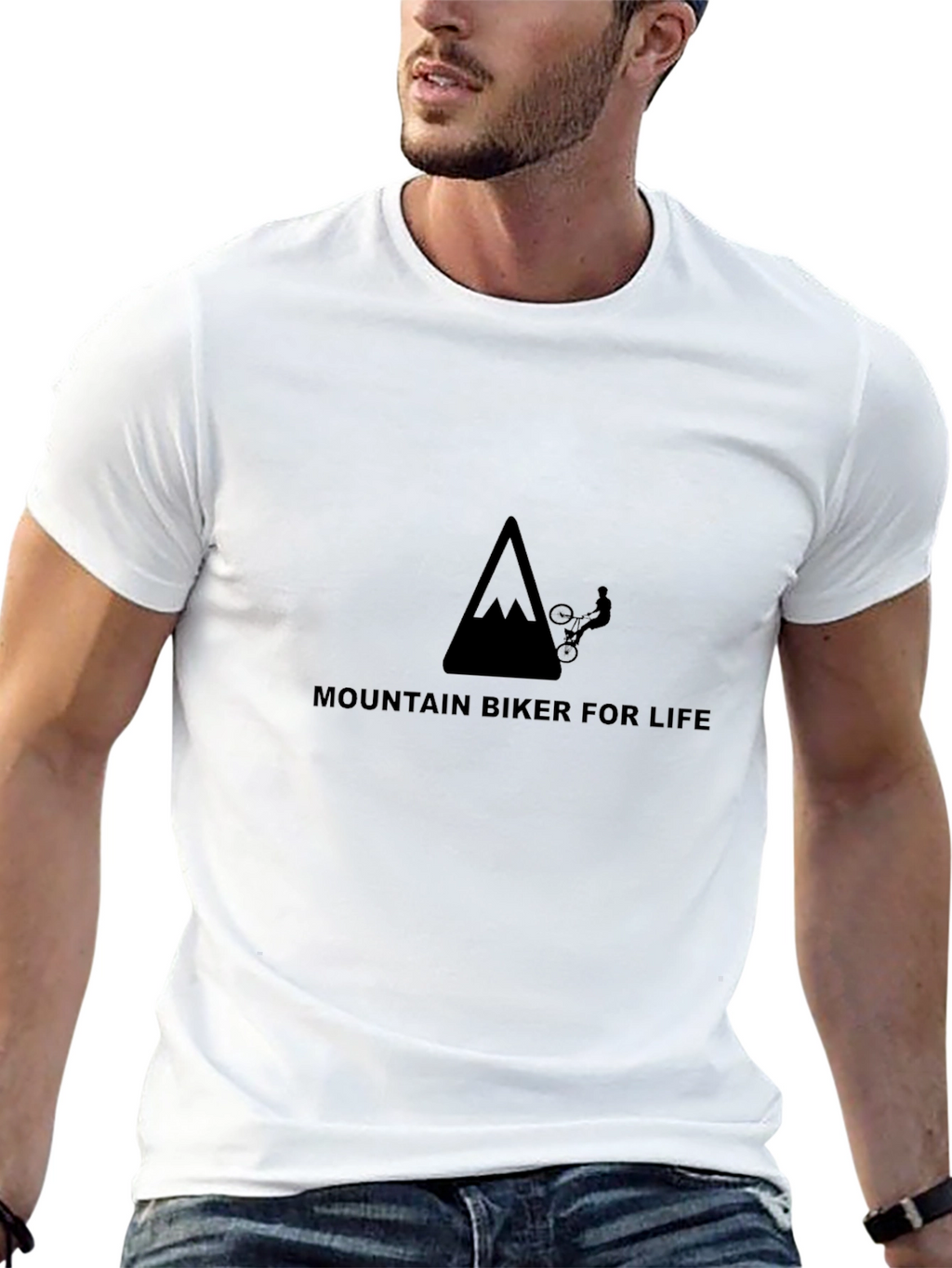 Mountain Biker for Life Black Graphic Tee