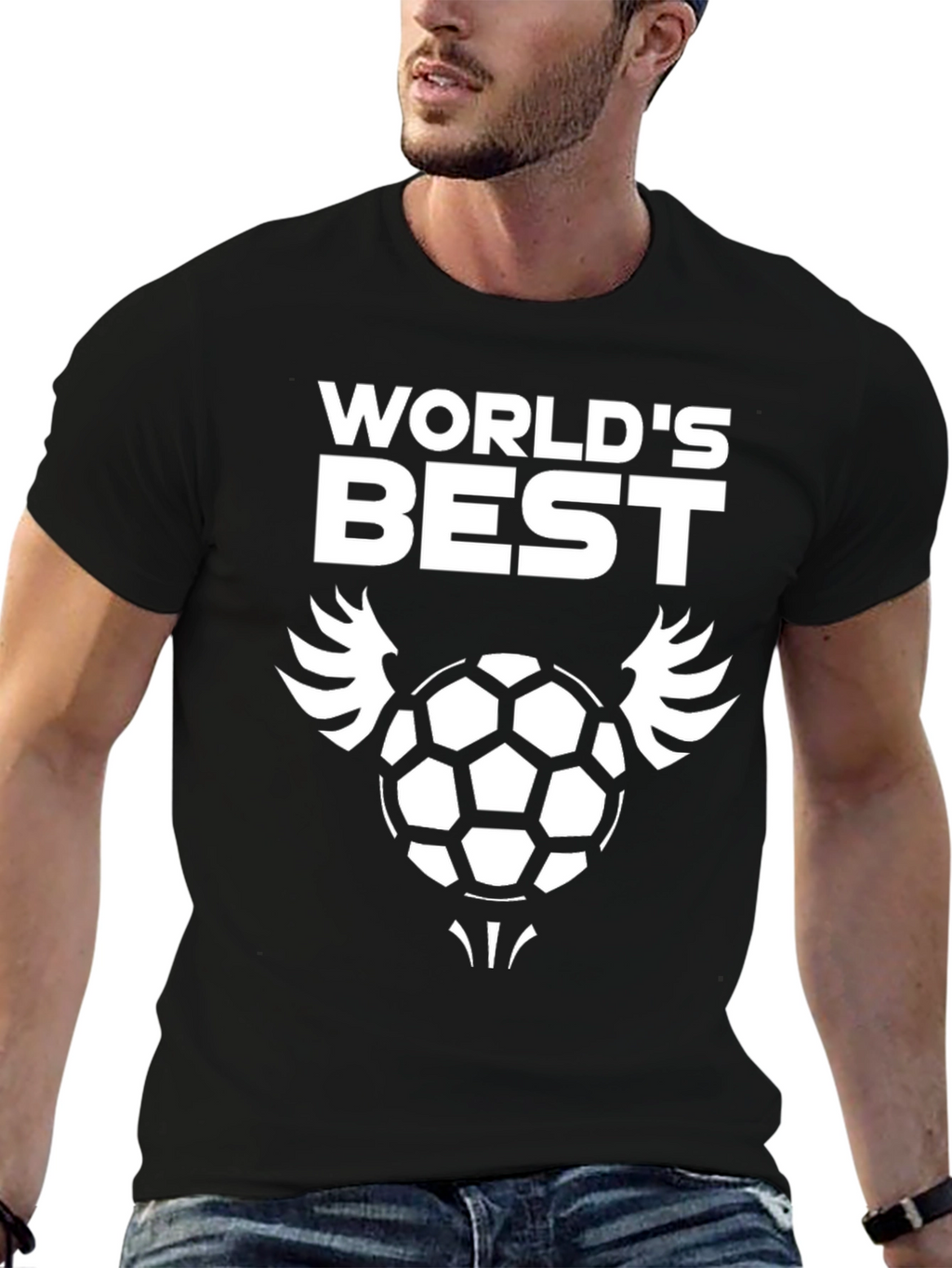 Worlds Best Soccer T-Shirt - Black Graphic Tee