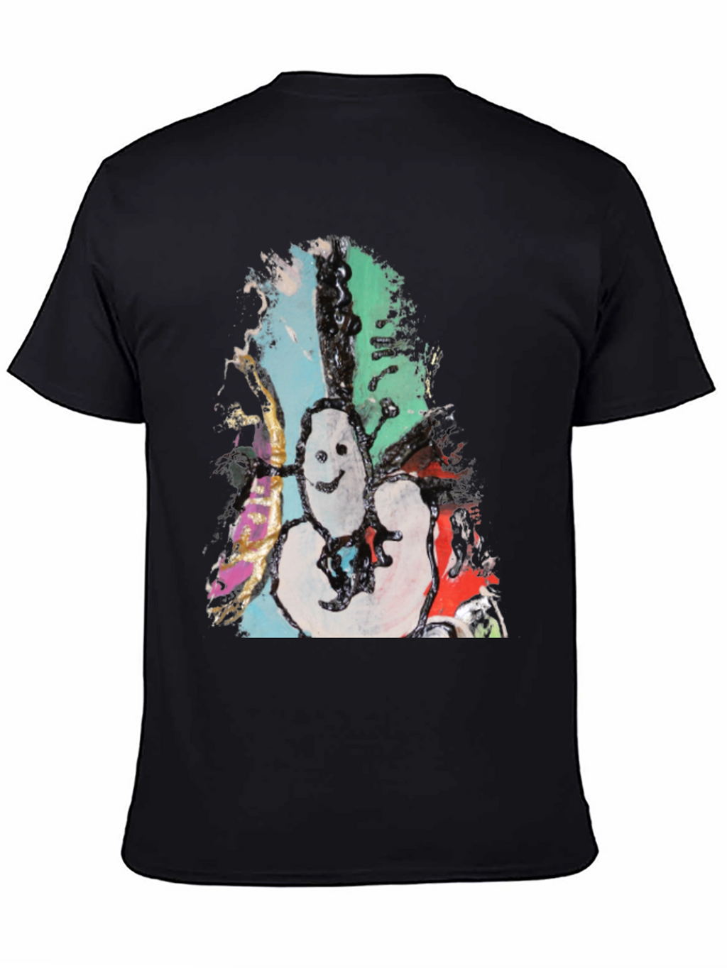 Abstract Art Graphic Print Black Tee