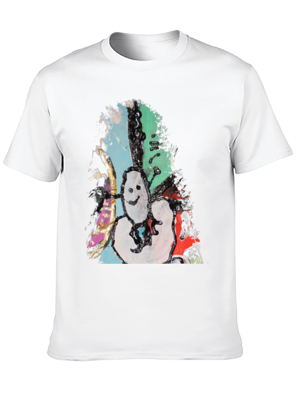 Abstract Art Graphic Print Black Tee