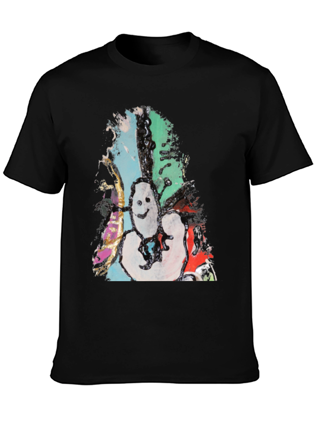 Abstract Art Graphic Print Black Tee