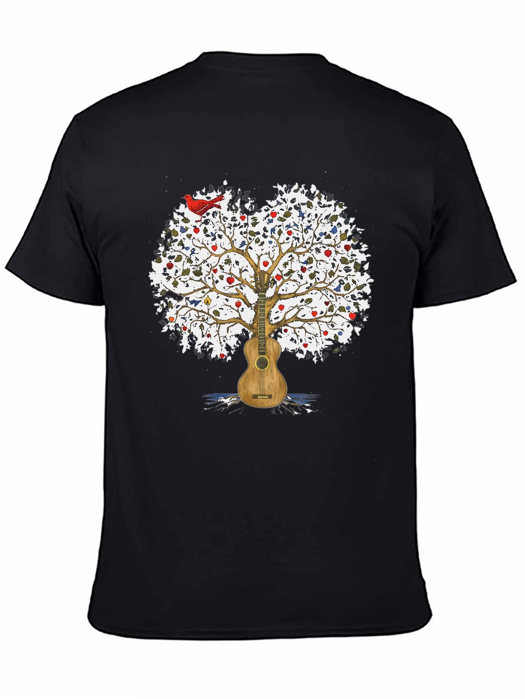 Guitar Tree Mens Black T-Shirt